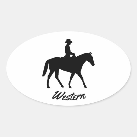 Western paard ovale sticker (Voorkant)