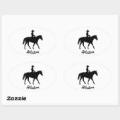 Western paard ovale sticker (Vel)