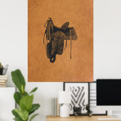  Western paard Poster (Thuiskantoor)