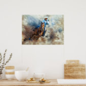 Western paard Rodeo Cowboy Art Wall Poster (Keuken)
