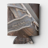 Western paard Rustic Wedding Brown Blikjeskoeler (Voorkant)
