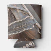 Western paard Rustic Wedding Brown Blikjeskoeler (Achterkant)