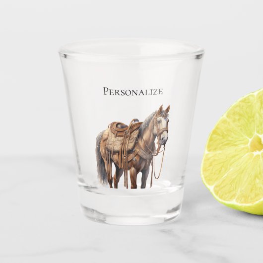 Western paard shot glas (Voorkant)