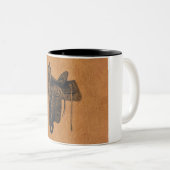  Western paard Tweekleurige Koffiemok (Voorkant rechts)