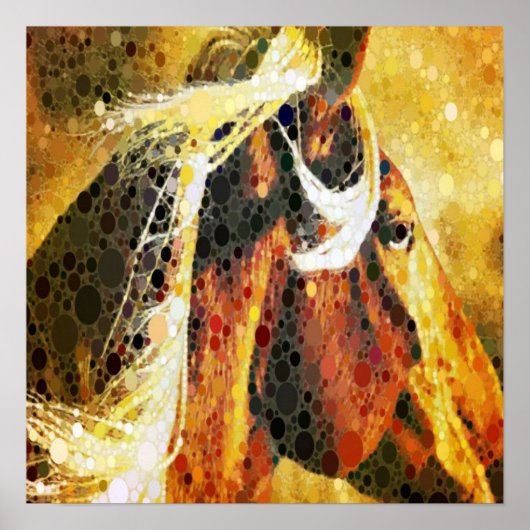 western paard voor abstracte ruitersport poster (Voorkant)