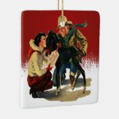Western paard voor kerstmis Keramisch Ornament (Rechts)