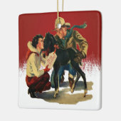 Western paard voor kerstmis Keramisch Ornament (Links)