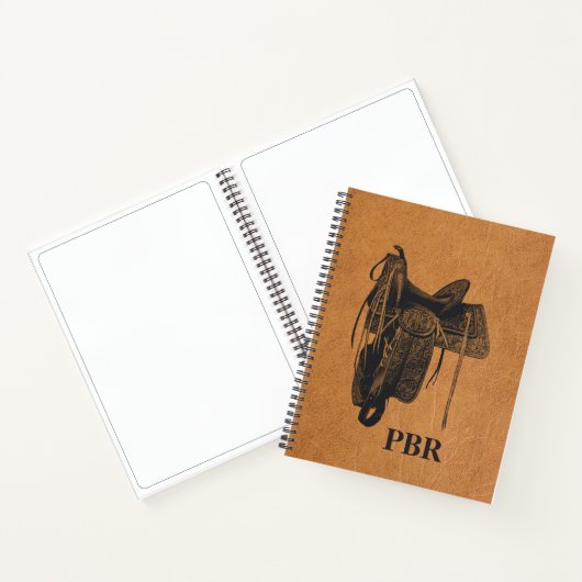  Western paard Zadle Monogram Schets Notitieboek (Binnen)