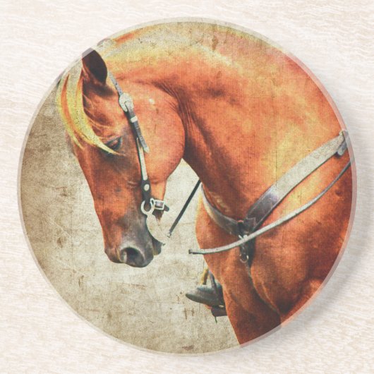 Western paard zandsteen onderzetter (Voorkant)