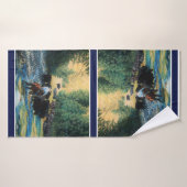 Western paard/zwarte Angus rundveestapel/cowboy Badhanddoek (Badhanddoek)