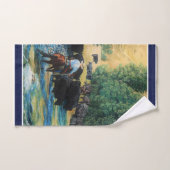 Western paard/zwarte Angus rundveestapel/cowboy Handdoek (Handdoek)