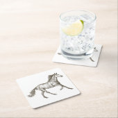 Western Paardenland Weddenschap Equestrië Rustië Kartonnen Onderzetters (Insitu)