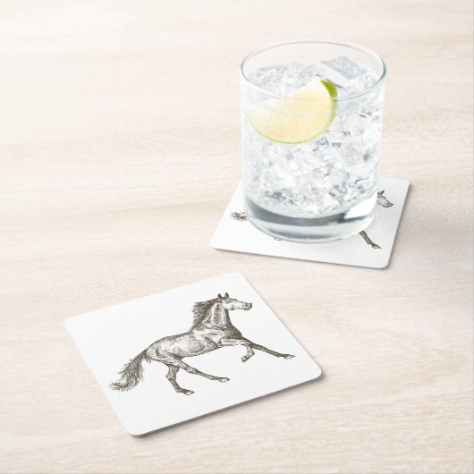 Western Paardenland Weddenschap Equestrië Rustië Kartonnen Onderzetters (Insitu)