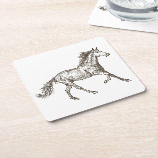 Western Paardenland Weddenschap Equestrië Rustië Kartonnen Onderzetters (Schuin)