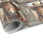 Western paardenstro Pet touw schuur Schattige Cadeaupapier (Rol Hoek)
