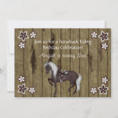 Western paardrijden verjaardagsuitnodiging kaart (Voorkant)