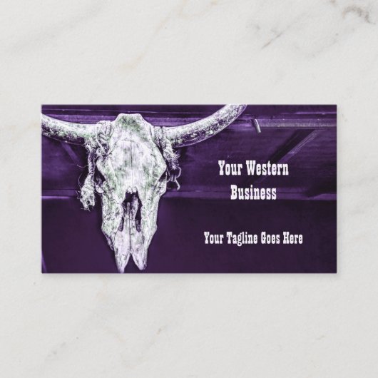 Western Paars Witte Rustige Koe Visitekaartje (Voorkant)