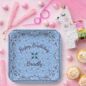 Western Paisley Blue Bandana Custom 9" Papieren Bordje (Feest)