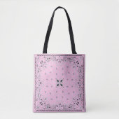 Western Paisley Pink Bandana Print Cowgirl Tote Bag (Voorkant)