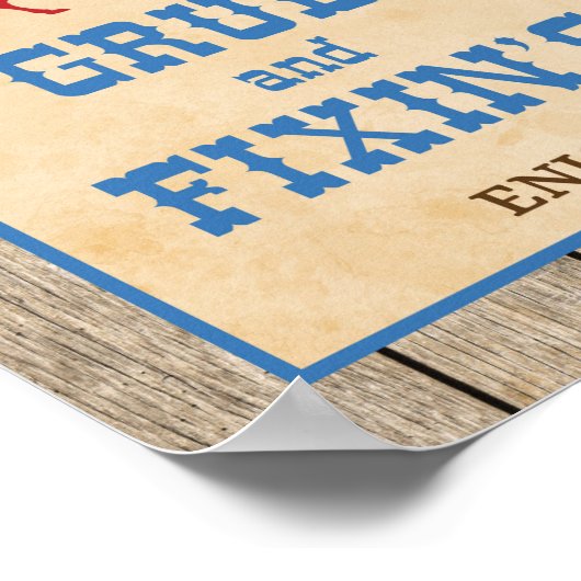Western partijteken van Grub & Fixin Poster (Hoek)