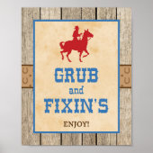 Western partijteken van Grub & Fixin Poster (Voorkant)