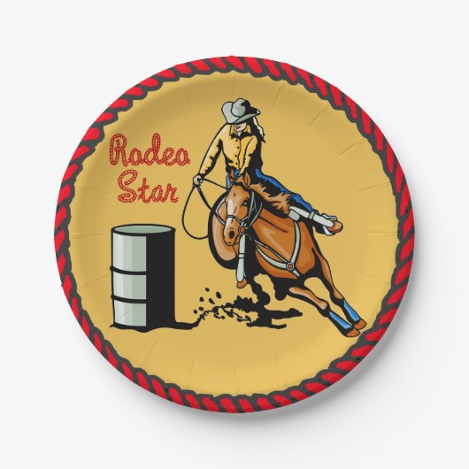 Western Party Barrel Racing Paper Borden Papieren Bordje (Voorkant)
