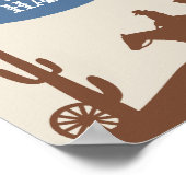 Western Party Blauw "Autograph my Cowboy Pet" Teke Poster (Hoek)