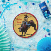 Western Party Bull Riding Paper Borden Papieren Bordje (Feest)