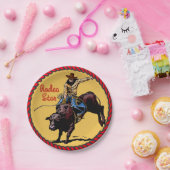 Western Party Bull Riding Paper Borden Papieren Bordje (Feest)