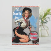 Western Party Cookout Diner Kaart (Staand voorkant)