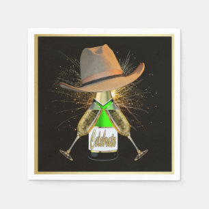 Western Party Cowboy Pet Champagne Frieworks Servet