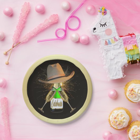 Western Party Cowboy Pet Champagne Vuurwerk Bord (Feest)