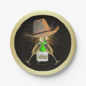 Western Party Cowboy Pet Champagne Vuurwerk Bord (Voorkant)