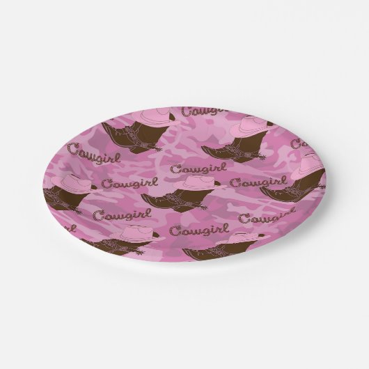 Western Party Cowgirl Laarzen Papier Borden Papieren Bordje (Gekanteld)