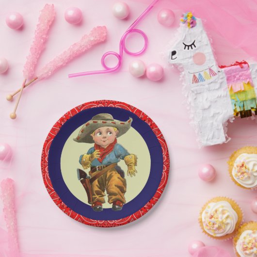 Western Party Little Cowboy Red Bandana Papieren Bordje (Feest)