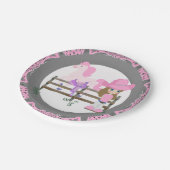 Western Party Little Cowgirl Paard en zadel Papieren Bordje (Gekanteld)