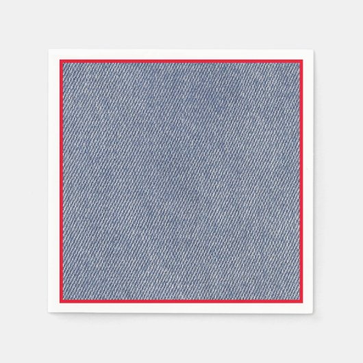 Western Party Napkins Denim Print Servetten (Voorkant)