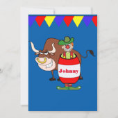 Western Party Rodeo Clown Met Bull Personaliseren Kaart (Voorkant)