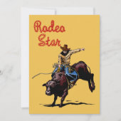 Western Party Rodeo Cowboy Bull Rider Kaart (Voorkant)