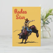 Western Party Rodeo Cowboy Bull Rider Kaart (Staand voorkant)