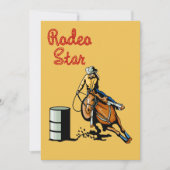 Western Party Rodeo Cowgirl Barrel Racer Kaart (Voorkant)