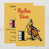 Western Party Rodeo Cowgirl Barrel Racer Kaart (Voorkant / Achterkant)