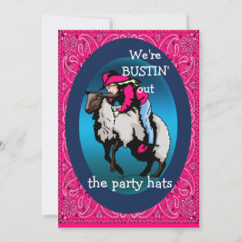 Western Party Rodeo Cowgirl Mutton Bustin' Kaart