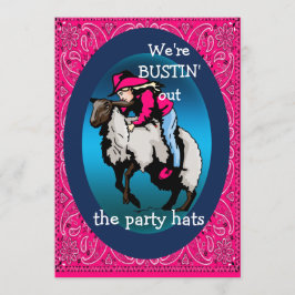 Western Party Rodeo Cowgirl Mutton Bustin' Kaart