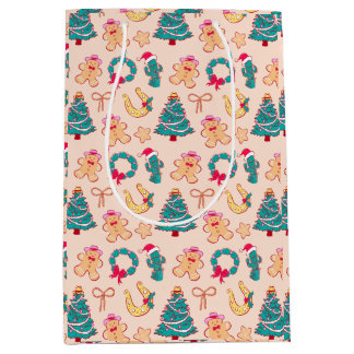 Western Pastel Cowboy Christmas Gift Medium Cadeauzakje