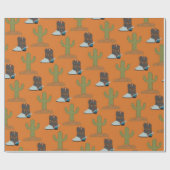 Western patroon glanzend verpakkingspapier cadeaupapier (Vlak)