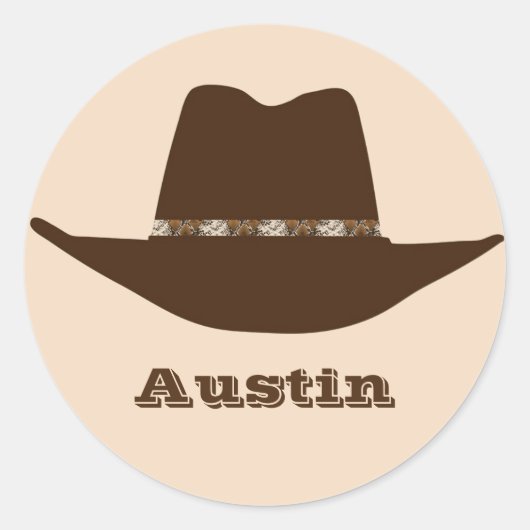 Western Pet Cowboy, aangepast Ronde Sticker (Voorkant)