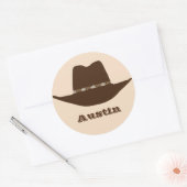Western Pet Cowboy, aangepast Ronde Sticker (Envelop)