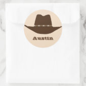 Western Pet Cowboy, aangepast Ronde Sticker (Tas)