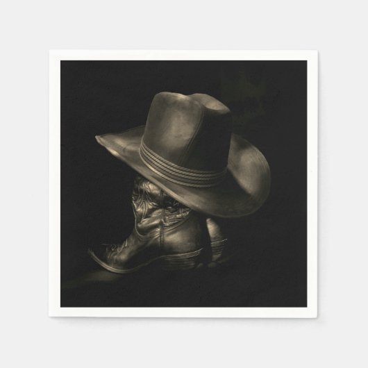 Western Pet Cowboy & Boots  Papier Napkin Servet (Voorkant)